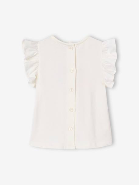 T-shirt bébé fleurs en relief rose grisé+vanille - vertbaudet enfant 