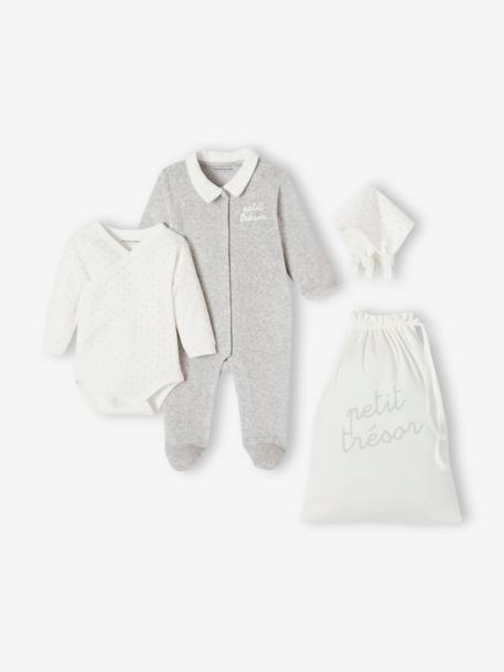 Kit naissance 6 Pièces gris chiné - vertbaudet enfant 