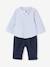 Gestroomde overhemd + broek baby marineblauw - vertbaudet enfant 
