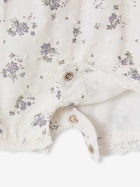Ceremonie-rompertje met kant voor baby wit, bedrukt - vertbaudet enfant 