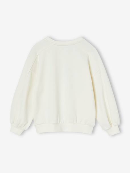 Sweat fille motif fantaisie écru+gris chiné+indigo - vertbaudet enfant 