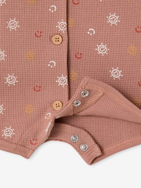 Combinaison bébé et bavoir nid d'abeille coffret cadeau noisette - vertbaudet enfant 