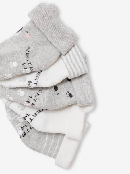 Lot de 5 paires de chaussettes 'koala' bébé gris chiné - vertbaudet enfant 