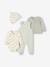 Ensemble naissance body + salopette + bonnet + gilet personnalisable rose+vert d'eau - vertbaudet enfant 