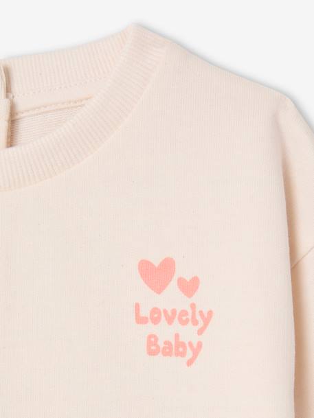 Sweat- en shortset voor baby's ecru - vertbaudet enfant 