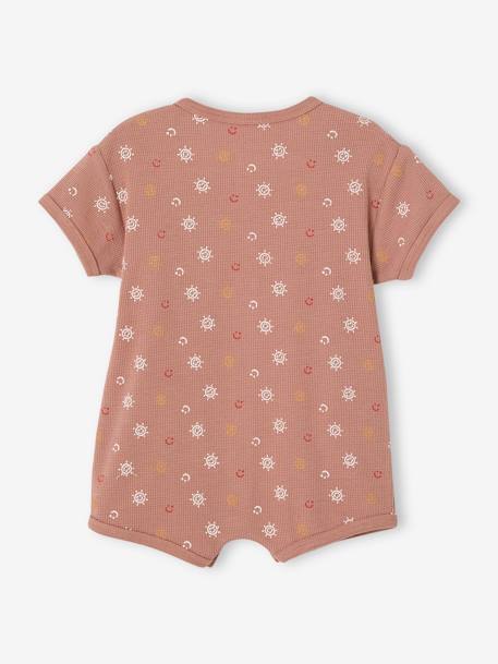 Combinaison bébé et bavoir nid d'abeille coffret cadeau noisette - vertbaudet enfant 