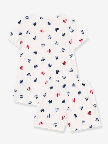 Pyjama short enfant imprimé coeurs blanc - vertbaudet enfant 