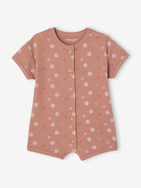 Geboorteset met babypakje en slabbetje met honingraatmotief hazelnoot - vertbaudet enfant 