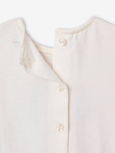 T-shirt bébé fleurs en relief rose grisé+vanille - vertbaudet enfant 