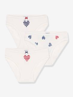 Fille-Sous-vêtement-Lot de 3 culottes enfant en coton imprimé coeurs