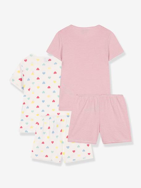 set van 2 korte pyjama's voor kinderen PETIT BATEAU wit - vertbaudet enfant 