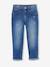 Rechte jeans MorphologiK meisjes heupomvang Small donkerblauw+gebleekt denim+stone - vertbaudet enfant 