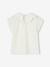 T-shirt fille col brodé fantaisie corail+écru - vertbaudet enfant 