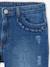 Jean fille droit MorphologiK tour de hanches large bleu foncé+denim bleached+stone - vertbaudet enfant 