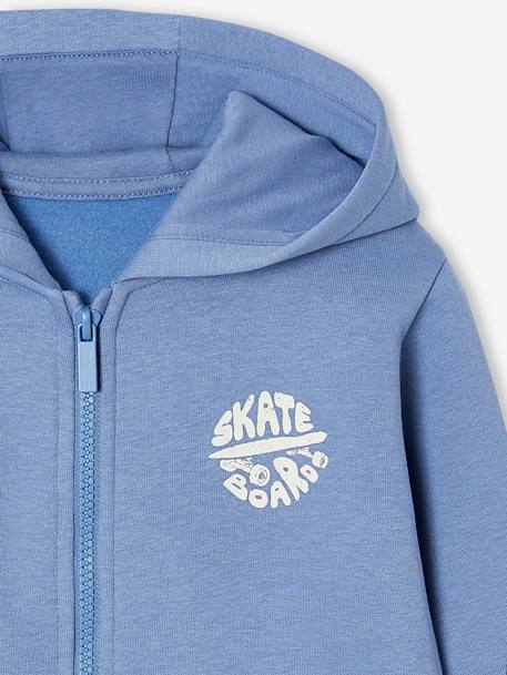 Sweat garçon zippé à capuche motif poitrine blanc chiné+bleu chambray+bleu nuit+noix de pécan+rouge+turquoise - vertbaudet enfant 