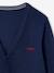 Gebreid vest met V-hals BASICS gemêleerd wit+marineblauw - vertbaudet enfant 