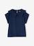 Meisjesshirt met geborduurde kraag ecru+koraal+marineblauw - vertbaudet enfant 