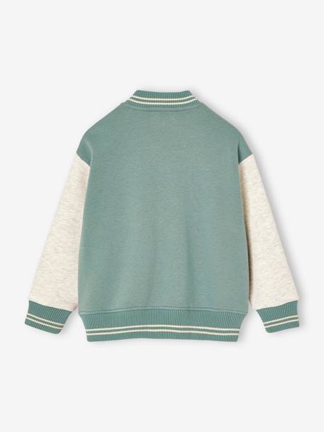 Sweat garçon molleton style teddy badge en bouclettes. anthracite+marine+vert émeraude+vert sapin - vertbaudet enfant 