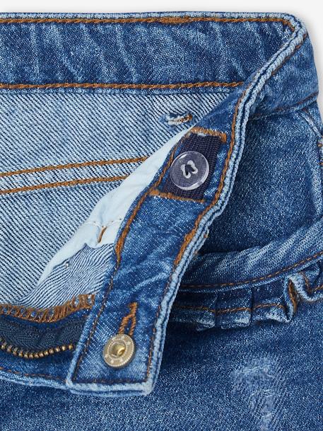 Jean fille droit MorphologiK tour de hanches large bleu foncé+denim bleached+stone - vertbaudet enfant 