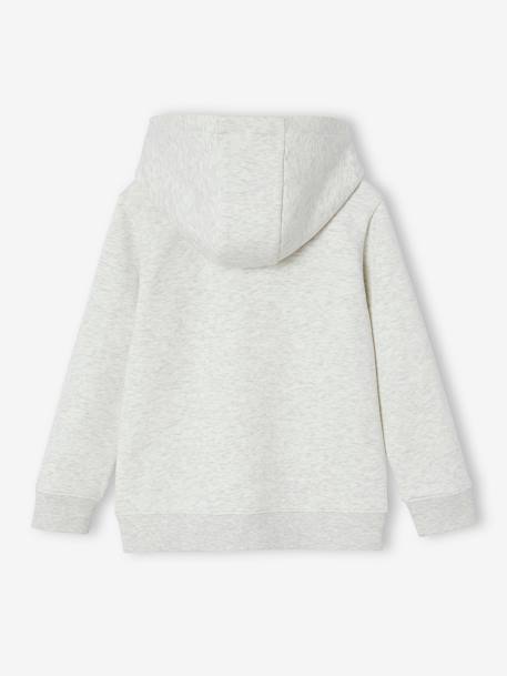 Sweat garçon zippé à capuche motif poitrine blanc chiné+bleu nuit+noix de pécan+rouge+turquoise - vertbaudet enfant 