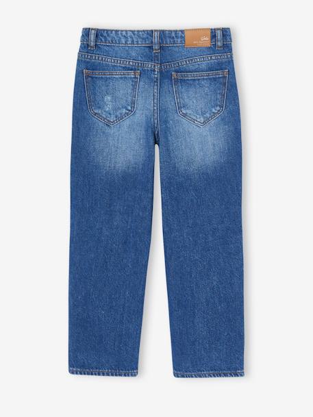 Jean fille droit MorphologiK tour de hanches Medium bleu foncé+stone - vertbaudet enfant 