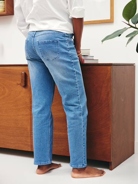 Rechtstreeks zwangerschapsbroek met naadloze band denimgrijs+ongewassen denim+stone - vertbaudet enfant 