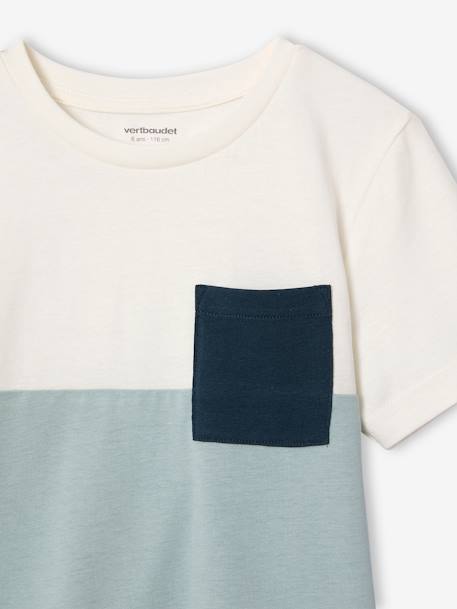 T-shirt garçon coloblock manches courtes ardoise+menthe+orange+vert anglais - vertbaudet enfant 