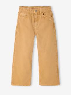 -Pantalon fille large couleur 