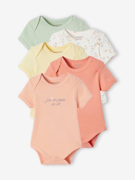 Set met 5 rompers korte mouwen ecru - vertbaudet enfant 