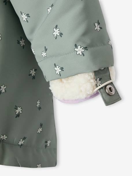 3-in-1 parka voor meisjes groengrijs - vertbaudet enfant 