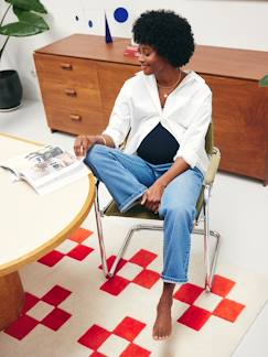 Vêtements de grossesse-Pantalon-Jean de grossesse droit bandeau sans couture