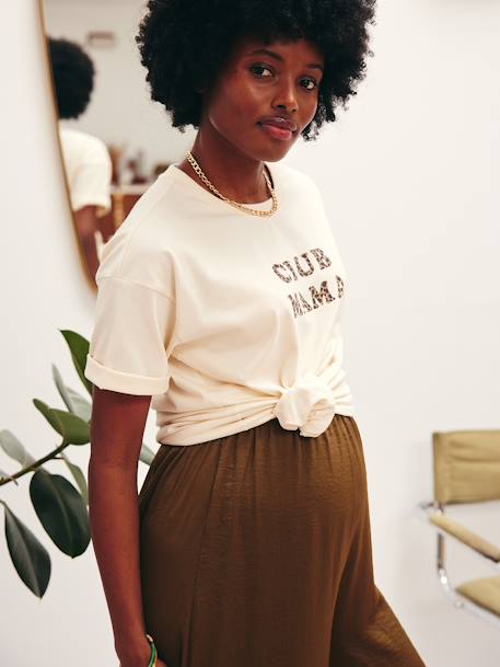 Soepele en wijde zwangerschapsbroek olijf - vertbaudet enfant 