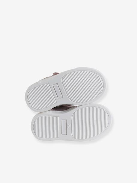 Baby leren sandalen met veters en klittenband fuchsia - vertbaudet enfant 