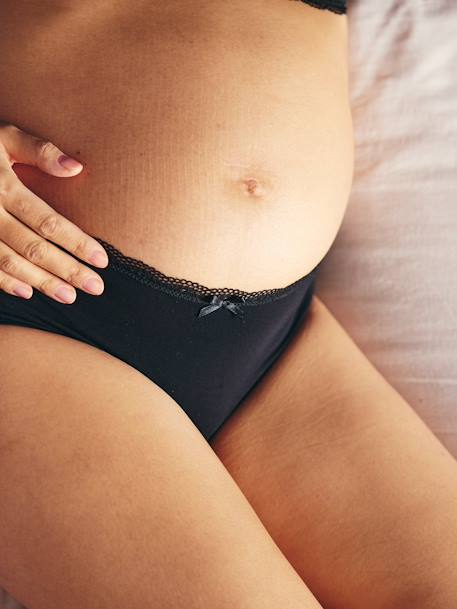 Set van 3 zwangerschapsbroekjes van bamboeviscose marineblauw - vertbaudet enfant 