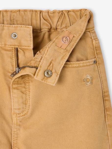 Pantalon fille large couleur bleu grisé+chocolat+moutarde+prune+rose+vert - vertbaudet enfant 