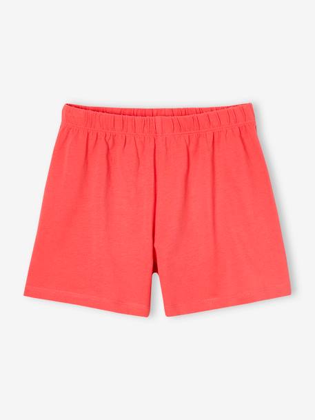 Lot 2 pyjashorts fille 1 motif arc-en-ciel + 1 motif flamant rose turquoise - vertbaudet enfant 