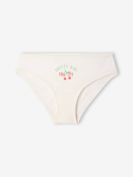 Set van 7 meisjesonderbroeken met print ecru - vertbaudet enfant 