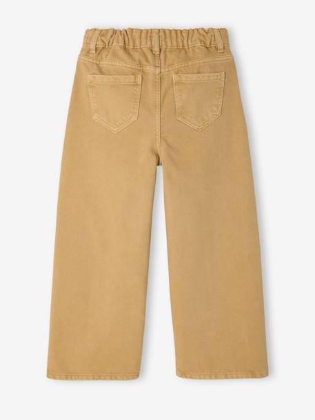 Pantalon fille large couleur bleu grisé+chocolat+moutarde+prune+rose+vert - vertbaudet enfant 