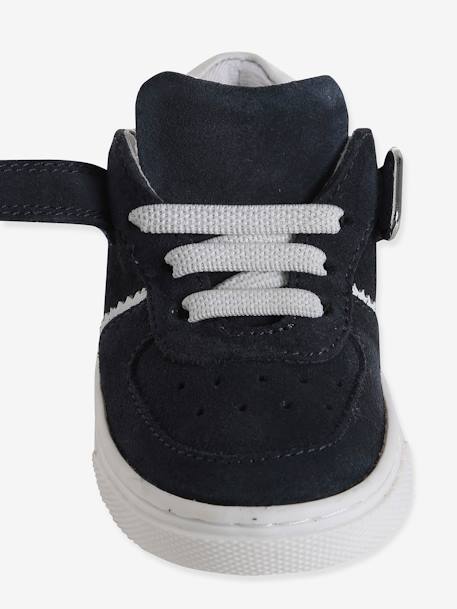 Baskets bébé garçon cuir à scratchs marine - vertbaudet enfant 
