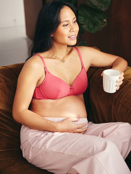 Lot 2 beha's voor borstvoeding zonder beugels in biologisch katoen* framboos - vertbaudet enfant 