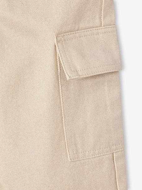 Pantalon cargo large irisé fille argent - vertbaudet enfant 