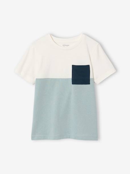 T-shirt garçon coloblock manches courtes ardoise+menthe+orange+vert anglais - vertbaudet enfant 