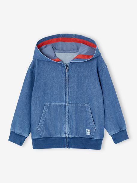 Sweat zippé avec poches couleur denim stone - vertbaudet enfant 