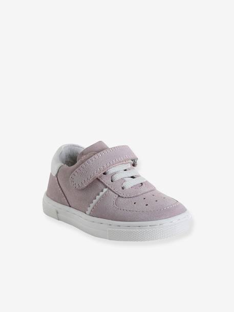 Baskets bébé fille cuir à scratchs fuchsia - vertbaudet enfant 