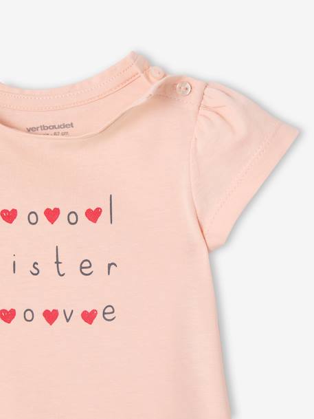 Lot de 2 t-shirts Basics bébé manches courtes rose pâle - vertbaudet enfant 