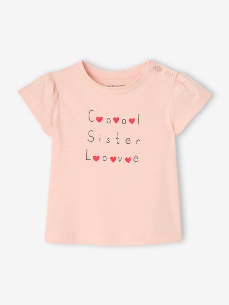 Lot de 2 t-shirts Basics bébé manches courtes rose pâle - vertbaudet enfant 
