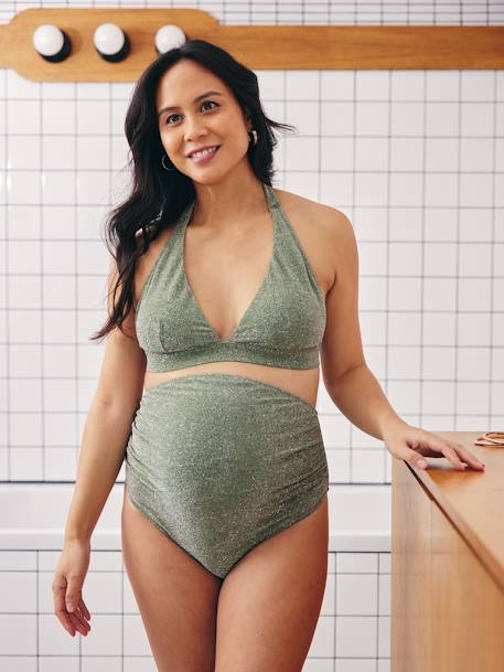 Maillot de bain de grossesse 2 pièces irisé kaki - vertbaudet enfant 