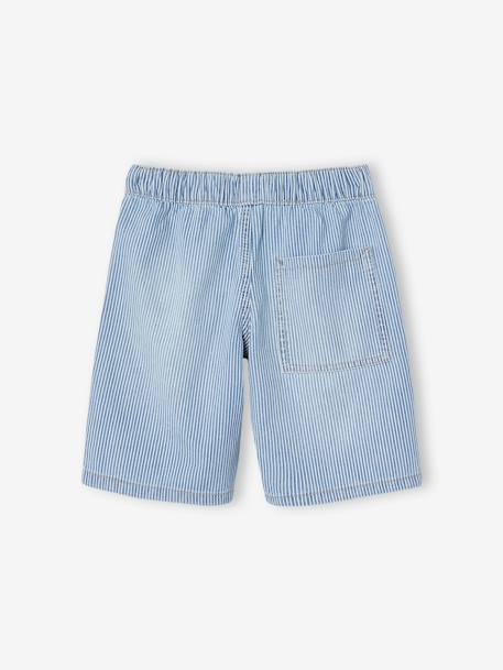 Denim jongensbermuda, gemakkelijk aan te trekken blauw, bedrukt+blauw, gestreept+denimgrijs+double stone+stone - vertbaudet enfant 