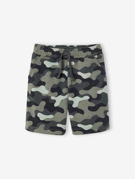 Camouflage bermuda voor jongens, gemakkelijk aan te trekken kaki - vertbaudet enfant 