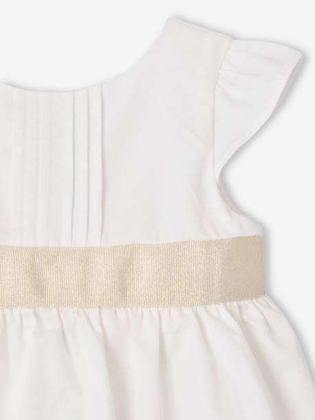 Robe cérémonie bébé fille ceinture nouée au dos blanc - vertbaudet enfant 